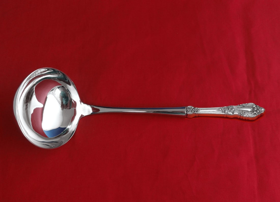 Lunt Eloquence Sterling Silver Custom Soup Ladle 10 1/2": Lunt Eloquence Sterling Silver Custom Soup Ladle 10 1/2" Elevate your dining experience with this stunning Eloquence by Lunt sterling silver soup ladle. This impressive piece features a custom-made ho