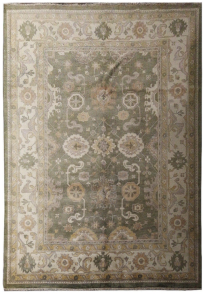 Oushak Hand-knotted Wool Rug 8.3 x 10.1 Sage Green: Oushak Hand-knotted Wool Rug 8.3 x 10.1 Sage Green Free continental US Shipping Add a touch of elegance to your space with this beautifully crafted Oushak hand-knotted wool rug. Measuring 8.3 x 10.1 f