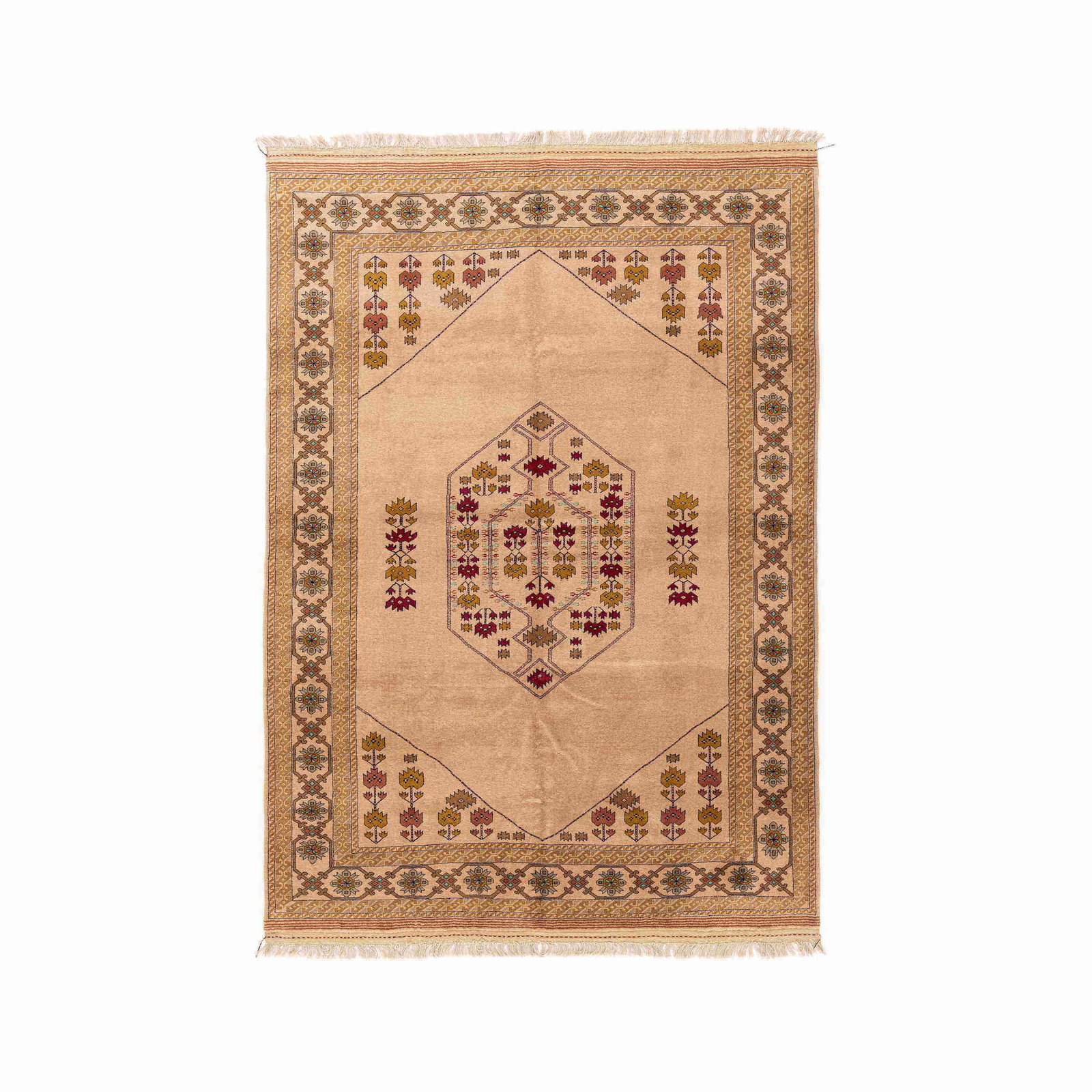 Authentic Handmade Anadol Carpet Wool on Wool 73.6 x 103.5 Inches: Authentic Handmade Anadol Carpet Wool on Wool 73.6 x 103.5 Inches Experience the timeless craftsmanship of this authentic handmade Anadol carpet, featuring a luxurious wool on wool construction. This 