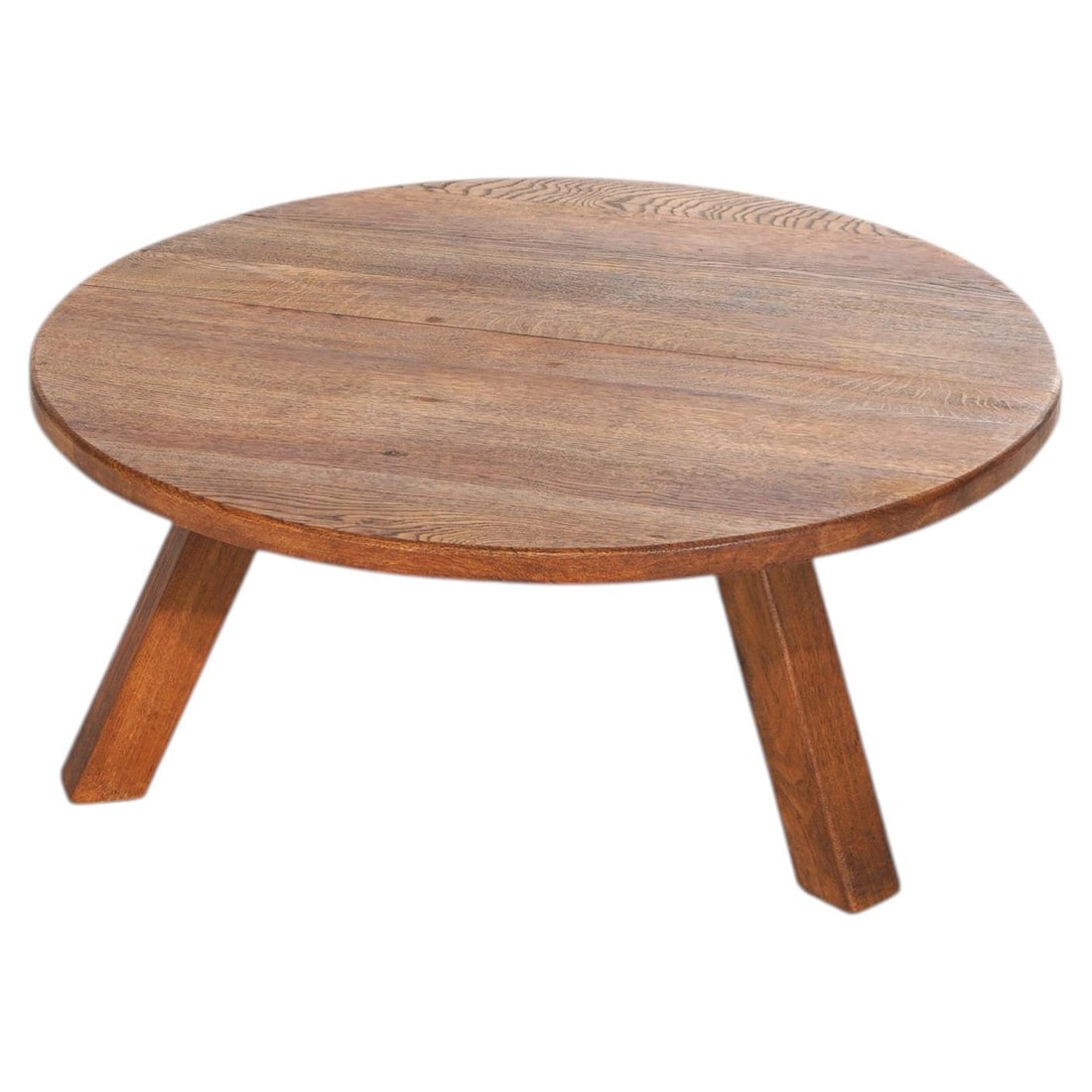 Round Oak Low Table in Arts and Crafts Mission Style 39.5 in (1 of 11)