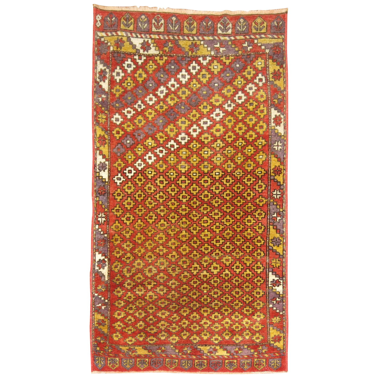 Vintage Turkish Bohemian Wool Hand Woven Rug 43 x 74 in (1 of 9)