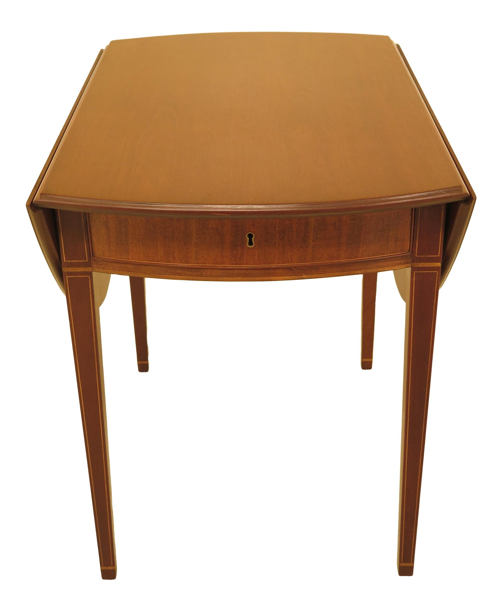 1940s Kittinger Colonial Williamsburg Mahogany Pembroke Table: 1940s Kittinger Colonial Williamsburg Mahogany Pembroke Table Presenting a stunning 1940s Federal Kittinger Colonial Williamsburg Mahogany Pembroke Table, a refined piece that embodies the elegance of