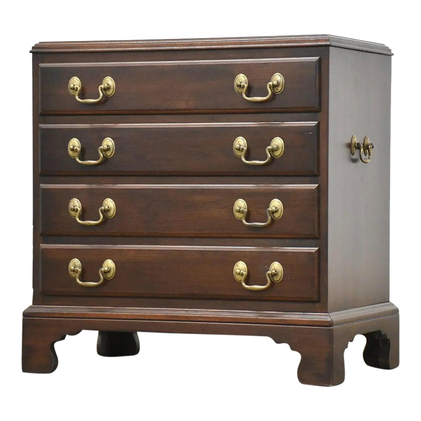 1960s Ethan Allen Cherry Wood Nightstand with Brass Pulls (1 of 7)