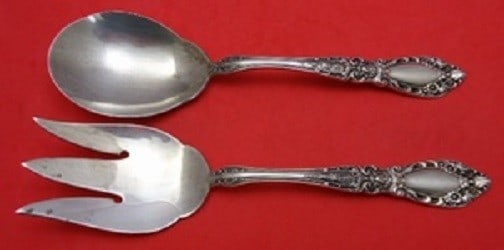 Alvin Prince Eugene Sterling Silver 2-Piece Salad Serving Set: Alvin Prince Eugene Sterling Silver 2-Piece Salad Serving Set Enhance your dining experience with this exquisite 2-piece salad serving set from the Prince Eugene pattern by Alvin. Crafted from high-qu