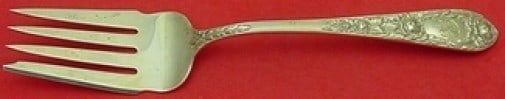 Kirk Sterling Silver Rose Pattern Cold Meat Fork 8 3/4 in (1 of 2)