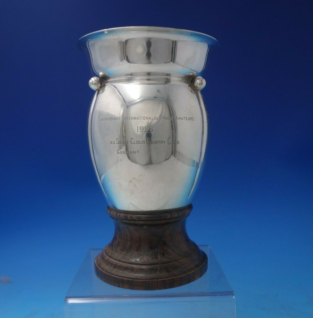 Risler Sterling Silver Trophy with Mahogany Base 7.25in (1 of 8)