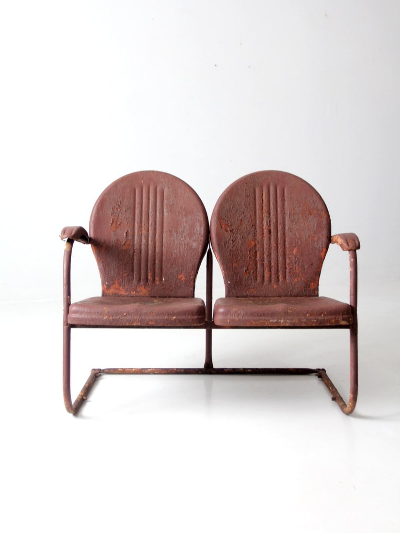 Vintage Mid Century Double Seat Metal Patio Loveseat (1 of 15)