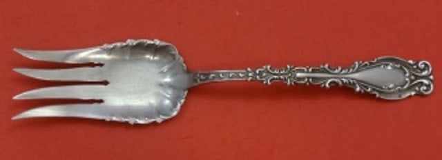 Frank Whiting Josephine Sterling Silver Cold Meat Fork 8 3/4": Frank Whiting Josephine Sterling Silver Cold Meat Fork 8 3/4" This exquisite serving fork is a stunning example of the Josephine pattern by Frank Whiting, crafted from high-quality sterling silver. Me