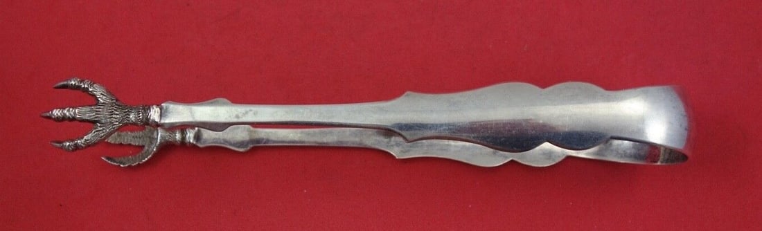 Hascy New York Coin Silver Ice Tongs 6 5/8 in c. 1850s (1 of 2)