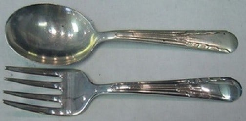 International Sterling Silver Orchid Baby Set 2pc Fork Spoon (1 of 1)