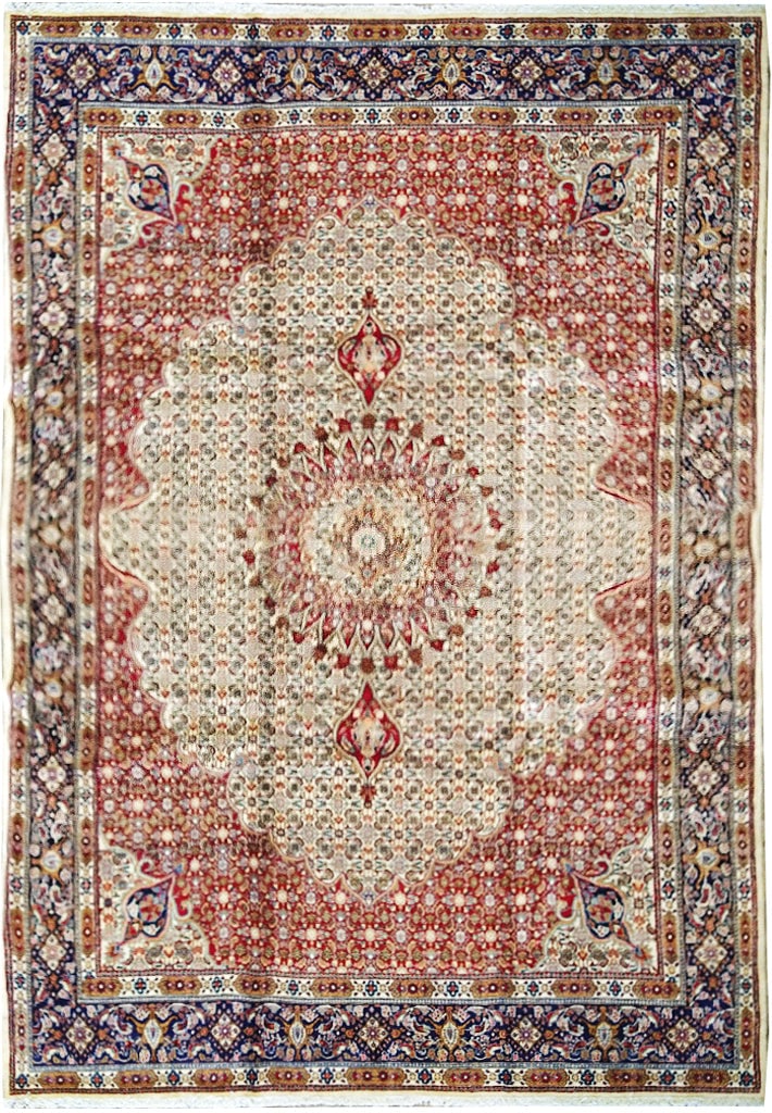 Handwoven 8.9 x 13.8 Persian Mahi Mood Area Rug Wool: Handwoven 8.9 x 13.8 Persian Mahi Mood Area Rug Wool Free continental US Shipping Introducing the exquisite 8.9 x 13.8 Persian Mahi Mood Rug, a stunning representation of traditional Persian craftsman