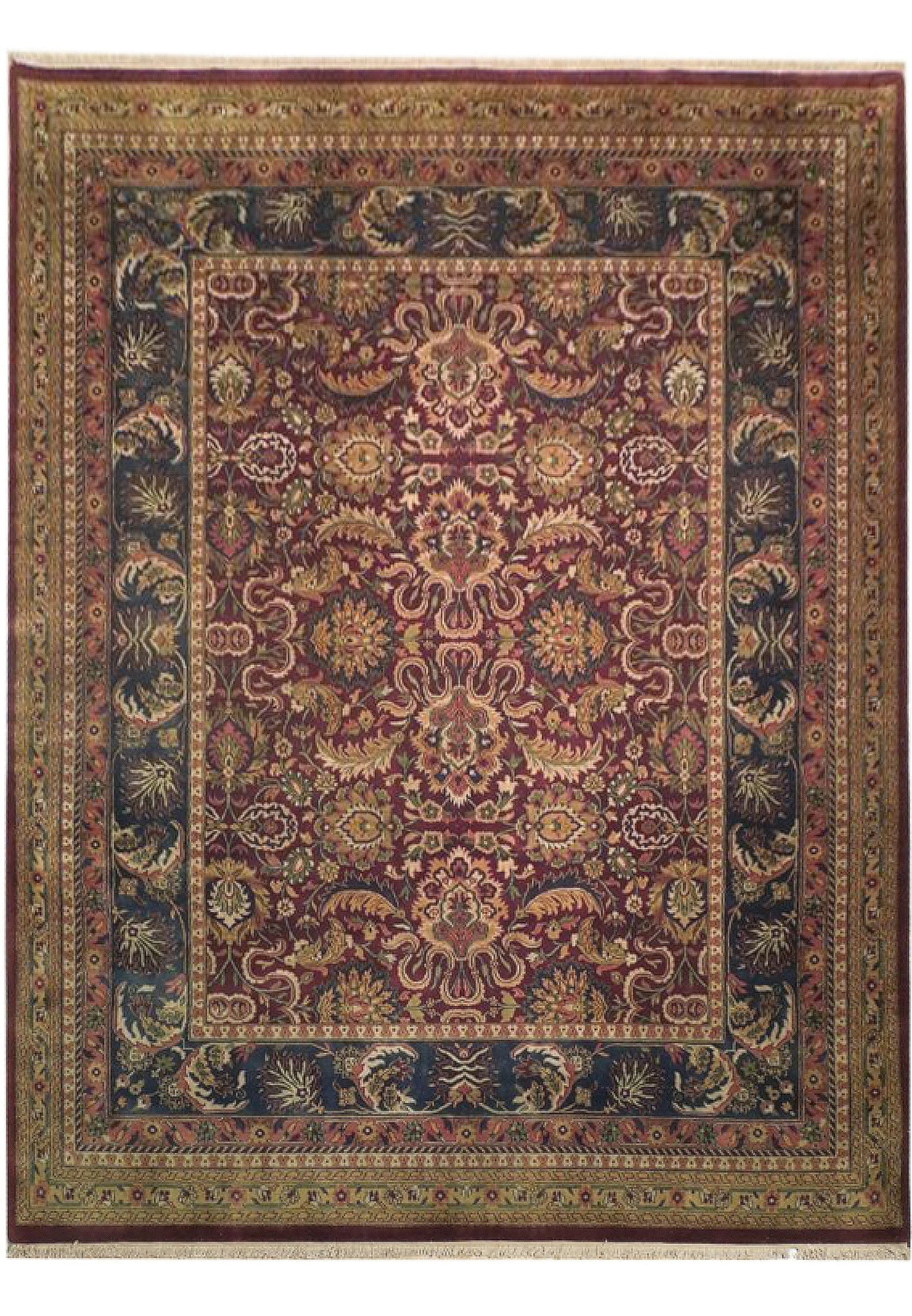 8 x 10 Hand Knotted Dense Wool Jaipur Rug: 8 x 10 Hand Knotted Dense Wool Jaipur Rug Free continental US Shipping Add refined elegance to your home with this 8 x 10 Jaipur rug, handcrafted in India by skilled artisans. It features a classic Ja