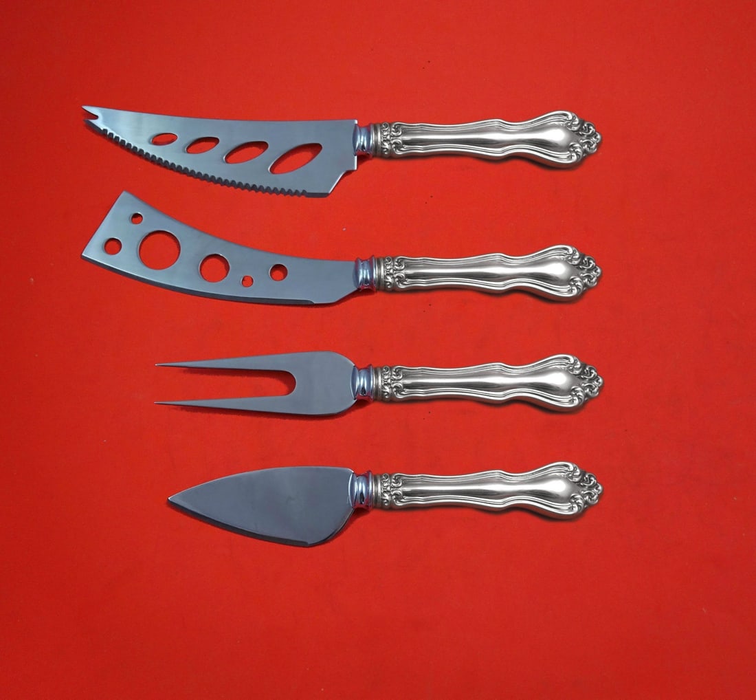 Westmorland George and Martha Sterling Silver Charcuterie Set 4pc: Westmorland George and Martha Sterling Silver Charcuterie Set 4pc Elevate your entertaining with this exquisite 4-piece Deluxe Charcuterie Set from Westmorland, featuring the elegant George and Martha