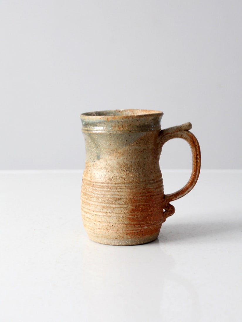 Handmade Vintage Studio Pottery Mug 1986 Signed Tall Design (1 of 10)