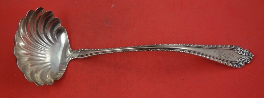 Melrose by Alvin Sterling Silver 13 Inch Soup Ladle Shell Bowl: Melrose by Alvin Sterling Silver 13 Inch Soup Ladle Shell Bowl Elevate your dining experience with this exquisite Melrose by Alvin Sterling Silver Soup Ladle, featuring a beautifully designed shell bo