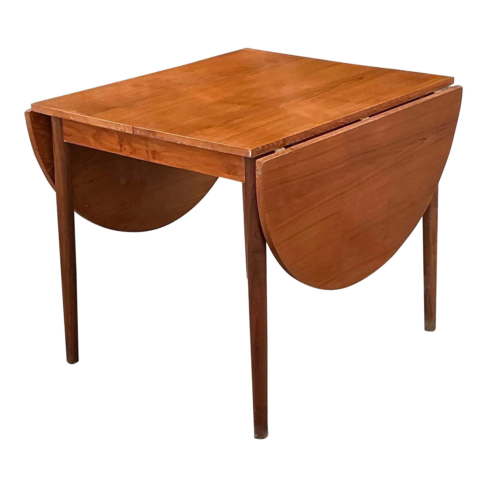 Vintage MCM Drop Leaf Extendable Dining Table Chocolate Wood (1 of 7)