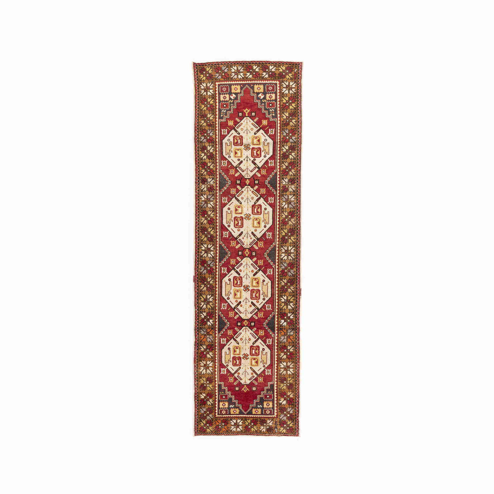 Authentic Handmade Anadol Wool Carpet 35.4x122 Double Knots: Authentic Handmade Anadol Wool Carpet 35.4x122 Double Knots This Authentic Handmade Anadol Carpet is meticulously crafted from high-quality wool on wool, showcasing the traditional artistry of Anadol 