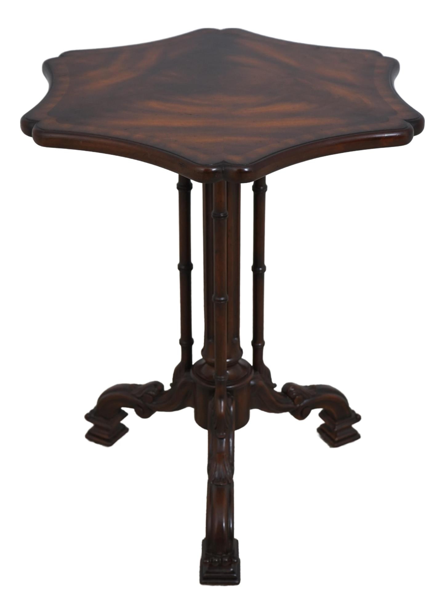 Maitland Smith Baroque Mahogany Pedestal Table with Carved Base (1 of 10)