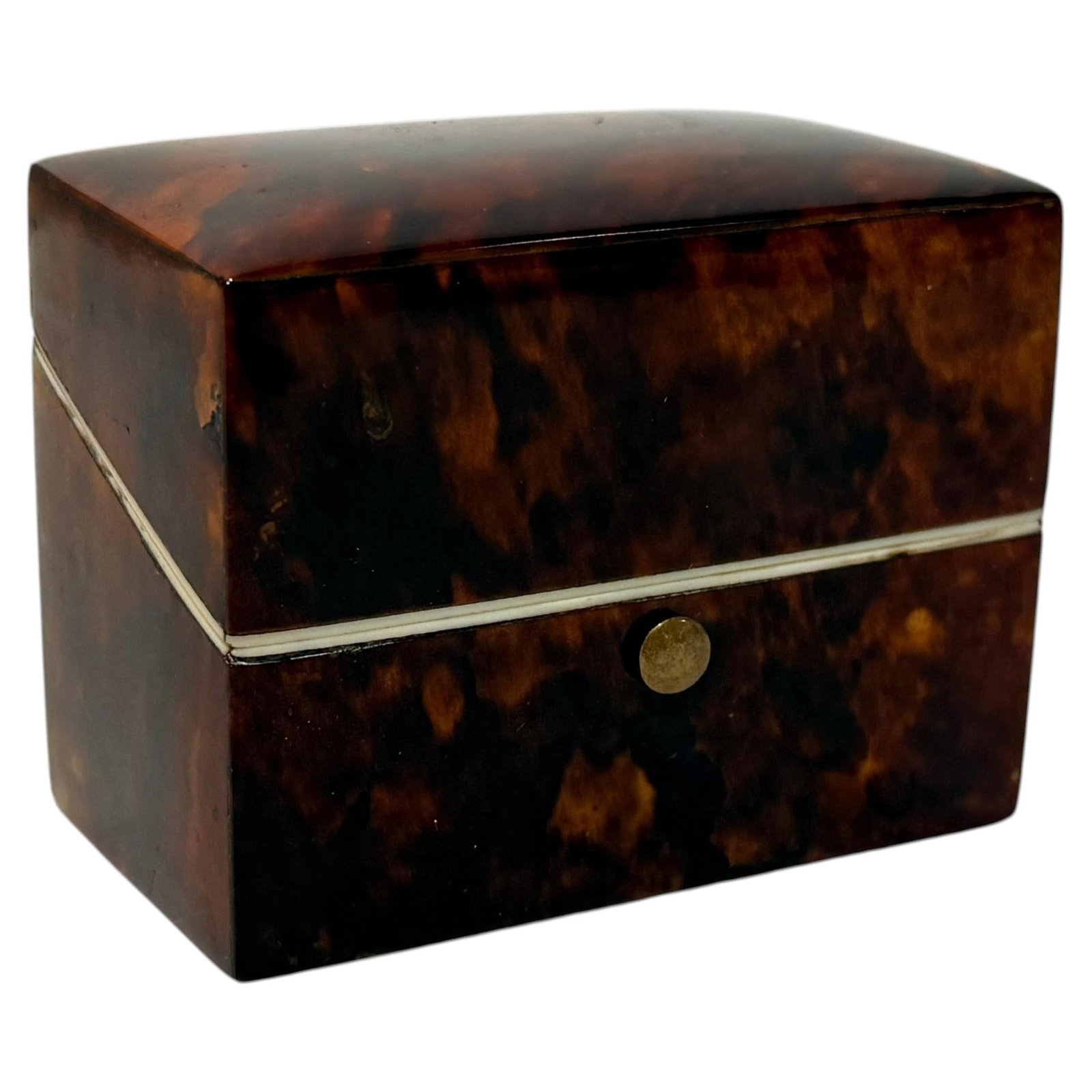 Circa 1830 Dutch tortoiseshell scent bottle case with 2 glass flasks (1 of 9)