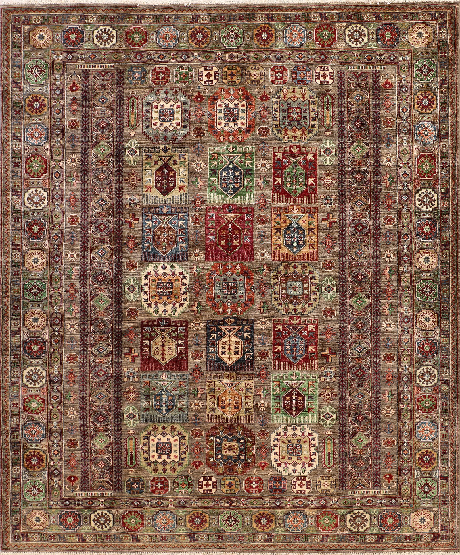 8' x 10' Soltani Ziglar Rug Handmade Fine Ghazni Wool Multi Neutral: 8' x 10' Soltani Ziglar Rug Handmade Fine Ghazni Wool Multi Neutral Free continental US Shipping Introducing the exquisite 8' x 10' Soltani Ziglar Rug, handmade in Pakistan from luxurious fine Ghazni 
