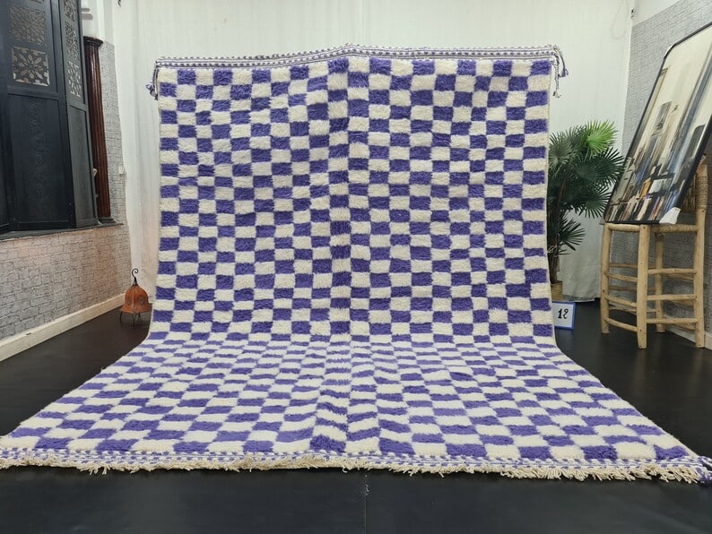 Handwoven Moroccan Rug 100% Local Sheep Wool 10 x 6.56 Feet: Handwoven Moroccan Rug 100% Local Sheep Wool 10 x 6.56 Feet This lovely authentic soft rug is handwoven in the Atlas Mountains by skilled local Berber women weavers. Crafted using traditional tools an