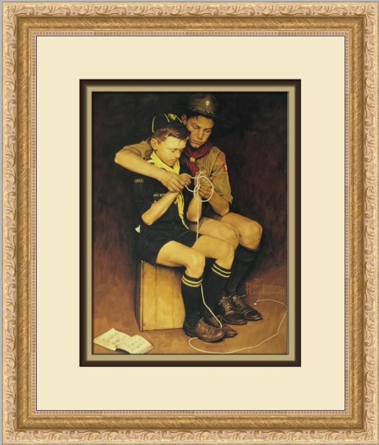 Norman Rockwell A Guiding Hand Custom Framed Print Americana 1993: Norman Rockwell A Guiding Hand Custom Framed Print Americana 1993 This stunning custom framed print titled 'A Guiding Hand' by renowned artist Norman Rockwell captures the essence of Americana Realism