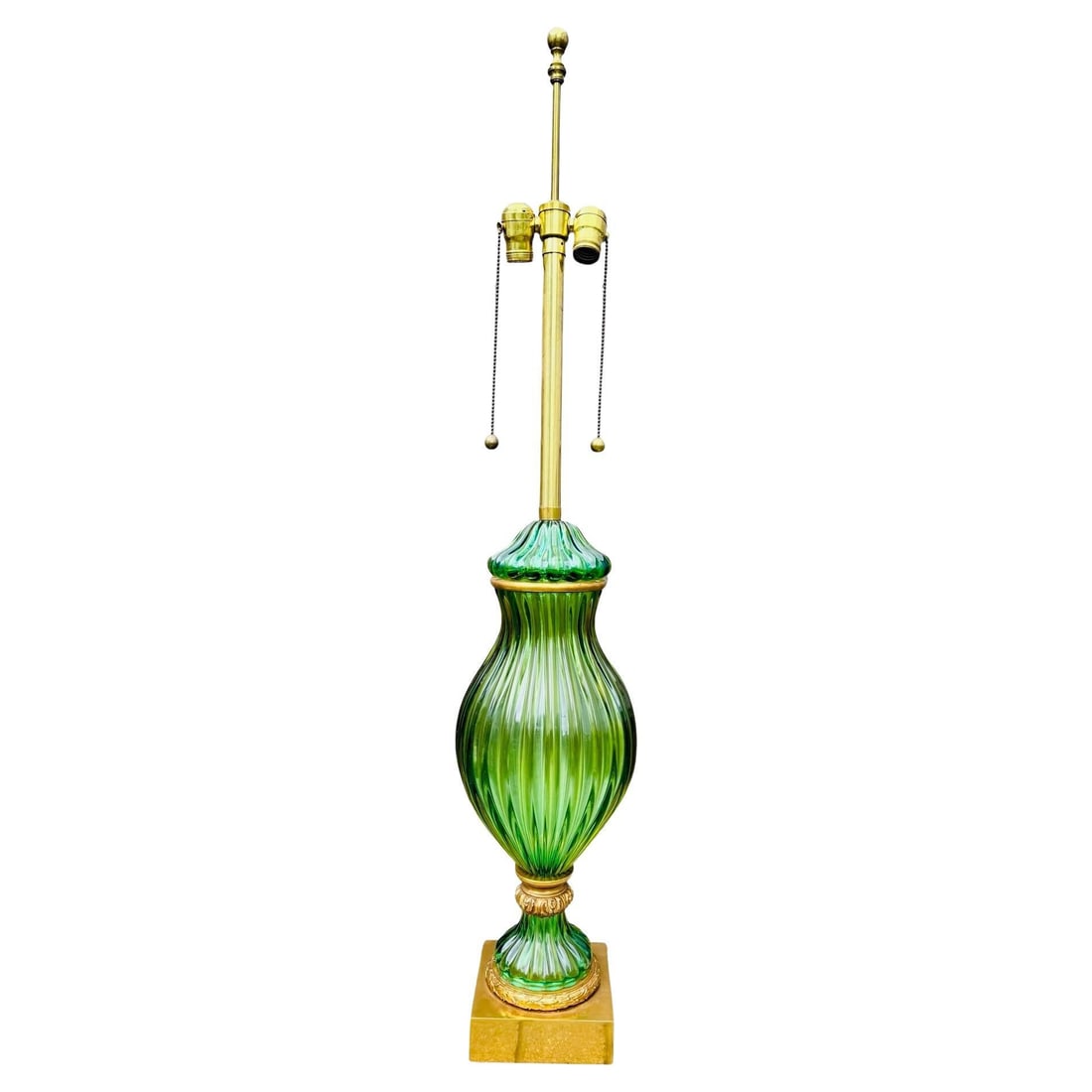 Seguso Murano Glass Table Lamp Mid-Century Modern Bronze Mounts 1960 (1 of 13)