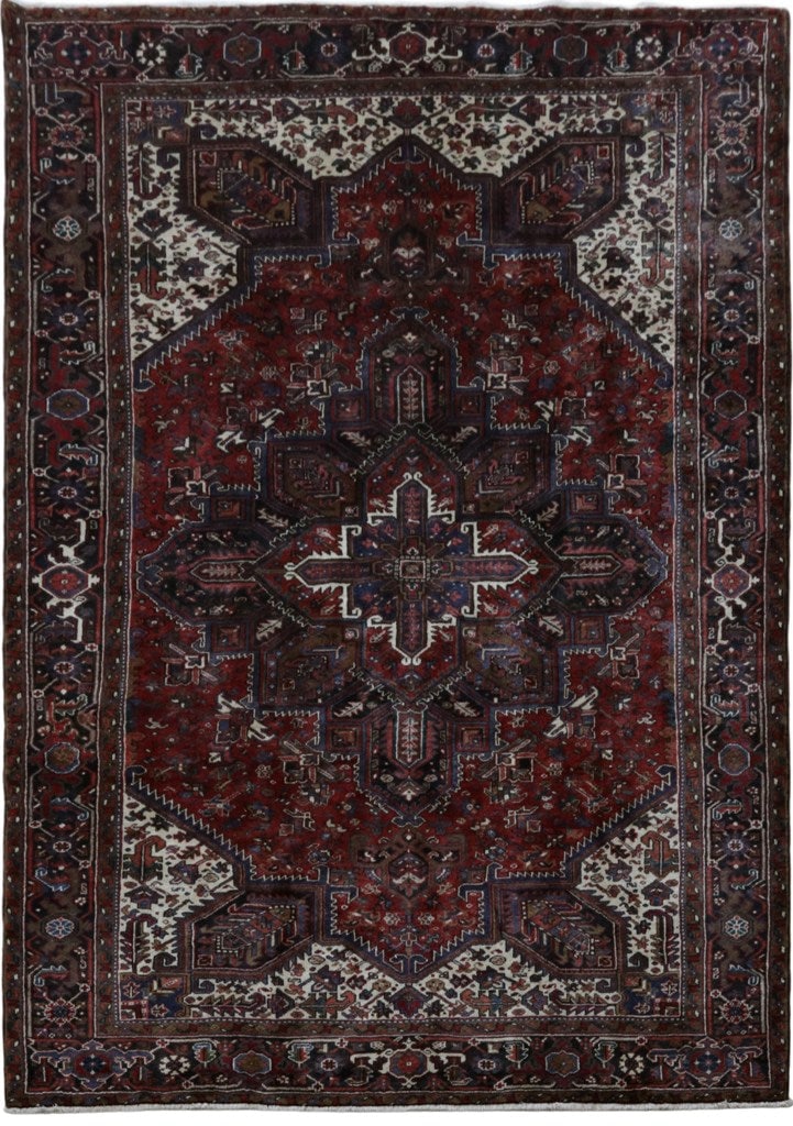 8' x 12' Authentic Persian Heriz Handcrafted Rug: 8' x 12' Authentic Persian Heriz Handcrafted Rug Free continental US Shipping Experience the elegance of authentic craftsmanship with this 8.2 x 11.6 Heriz quality rug. Handcrafted by skilled Persian 