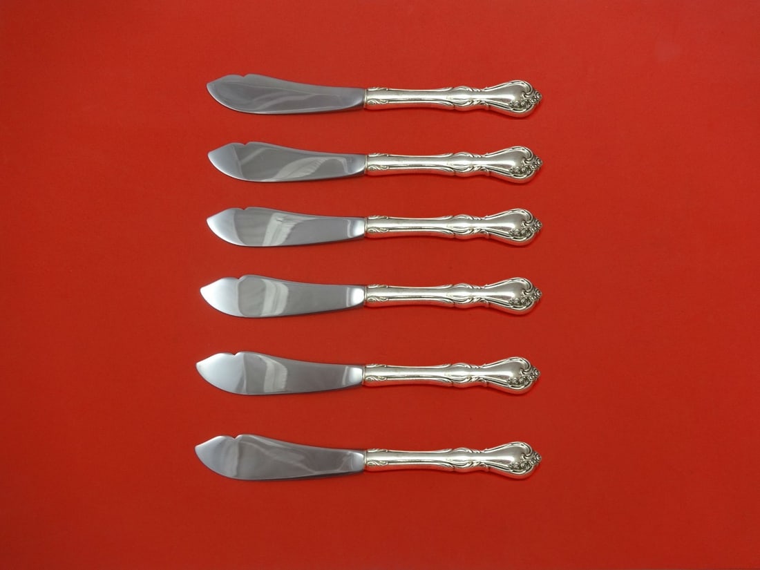 Rose Cascade Sterling Silver Trout Knife Set 6pc by Reed and Barton (1 of 1)