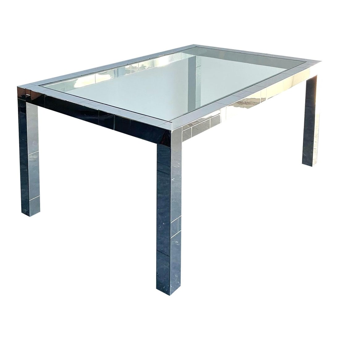 Chrome Cityscape Style Parsons Dining Table Inspired by Paul Evans 66.25" x 42.25" (1 of 10)