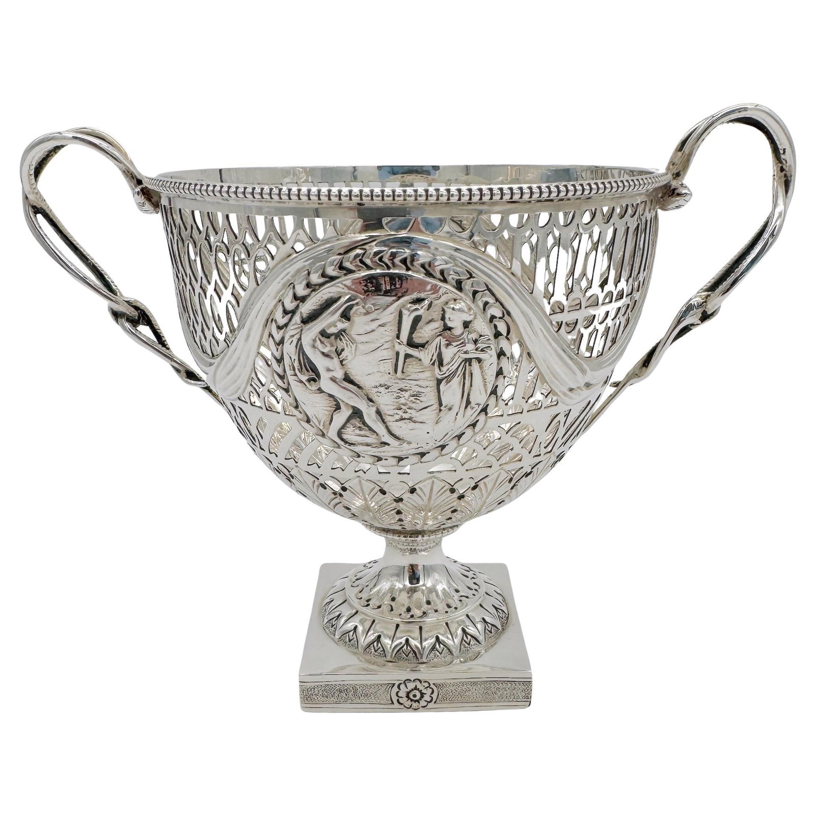 Georgian Sterling Silver Bowl by Nathan & Hayes 1771-1772 with Roman Vignettes (1 of 18)