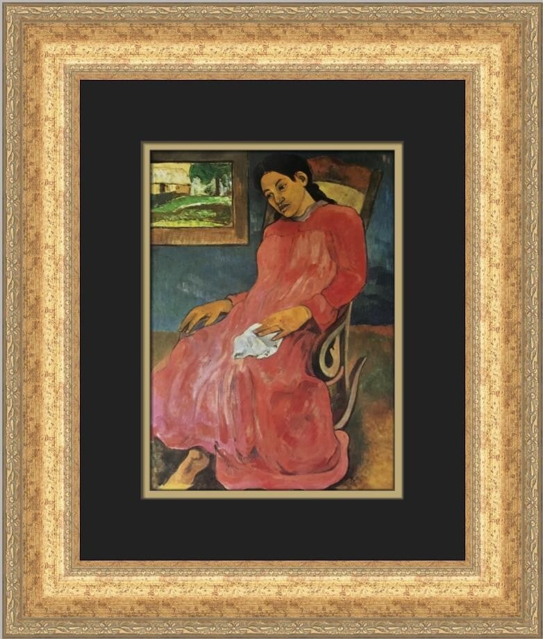 Paul Gauguin Reverie Custom Framed Print Antique Gold 19 x 16 (1 of 2)