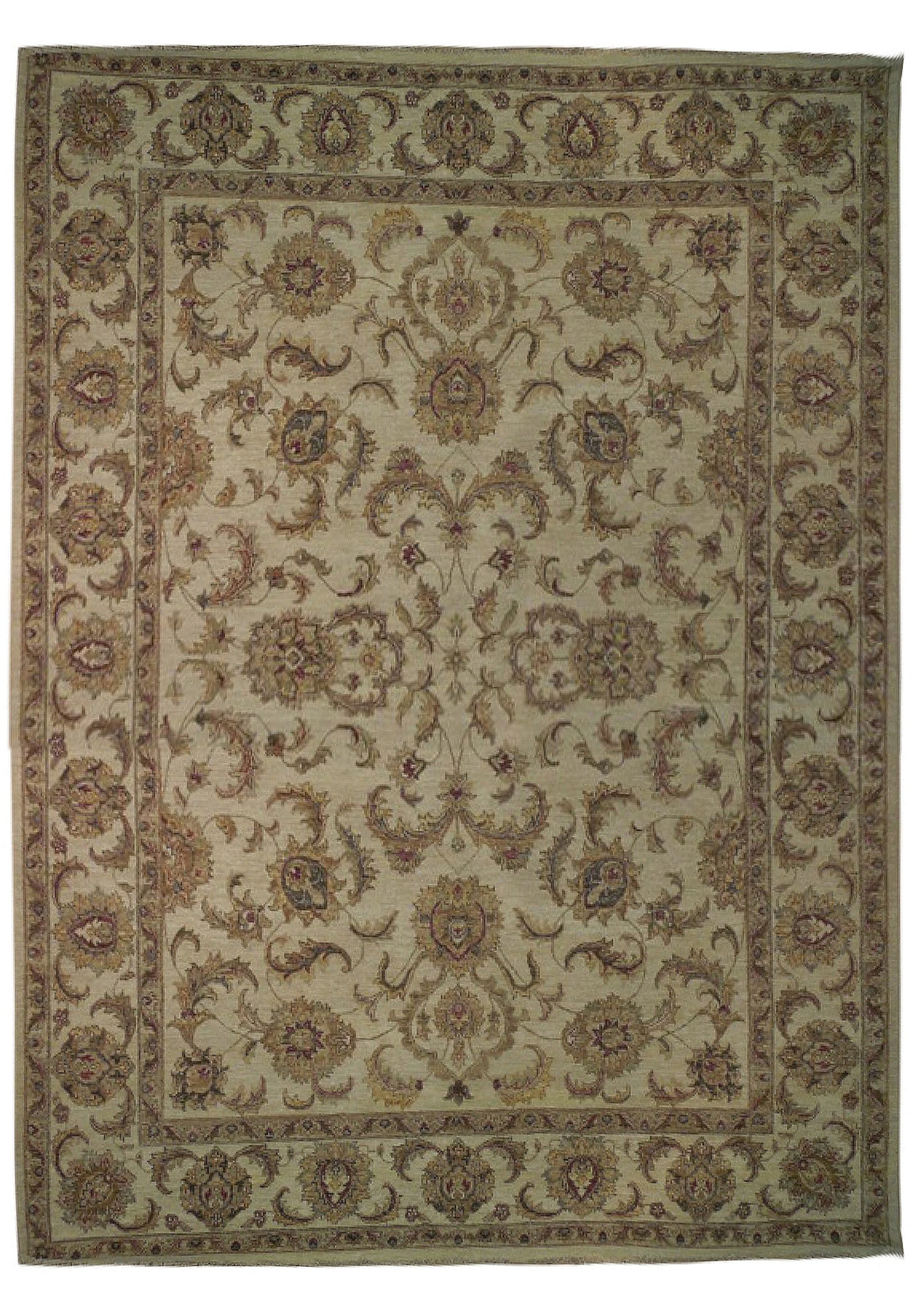 8 x 10 Neutral Beige Gold Hand Knotted Natural Wool Rug: 8 x 10 Neutral Beige Gold Hand Knotted Natural Wool Rug Free continental US Shipping This 8 x 10 rug features a neutral beige and gold palette with subtle pattern variations. It is expertly handcrafte