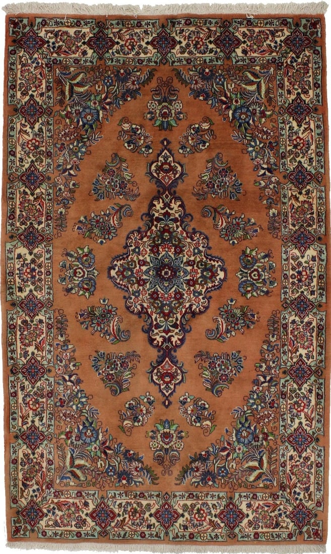 Hand-Knotted Wool Vintage Floral Area Rug 7'1 x 4'3 Traditional Western Asia (1 of 16)