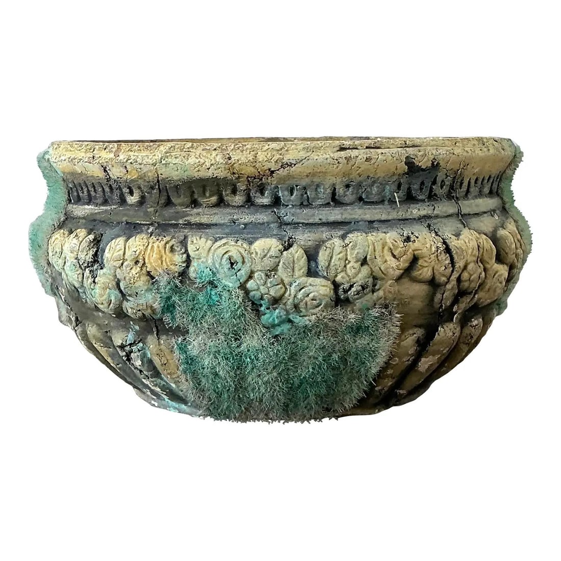 Neoclassical Moss Rose Cast Stone Planter (1 of 10)