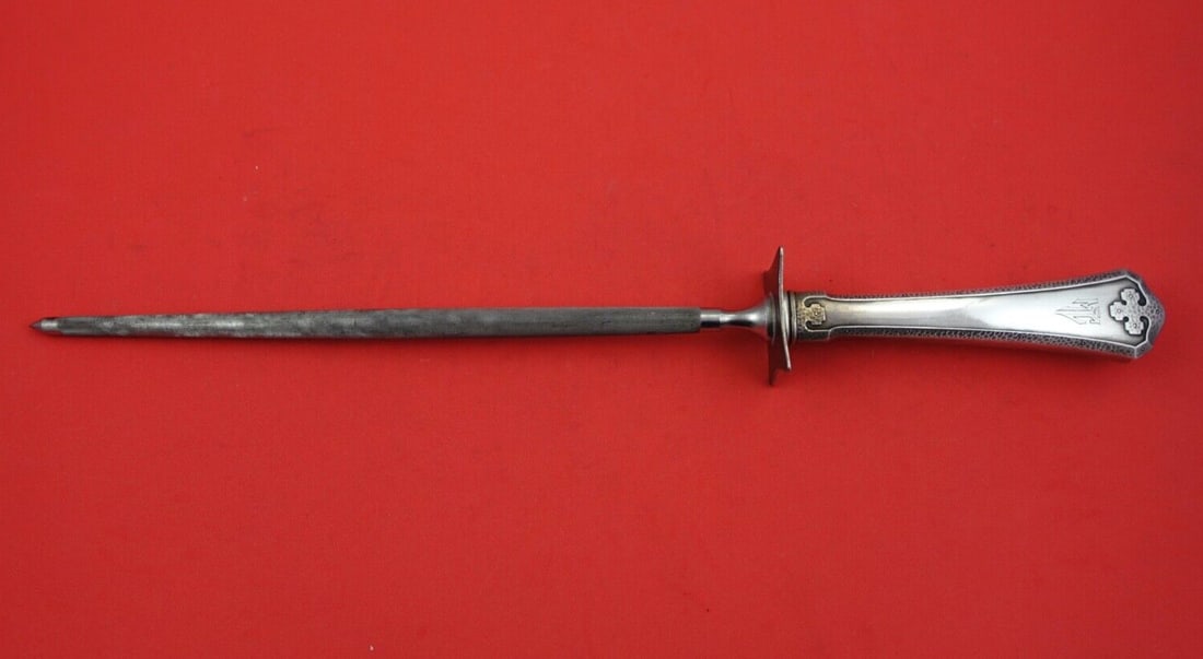 Wallace Carmel Sterling Silver Roast Carving Hone 14 1/4" Heirloom (1 of 2)