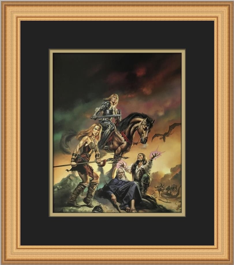 Boris Vallejo Myth and Magic II Custom Framed Fantasy Print 14 x 16: Boris Vallejo Myth and Magic II Custom Framed Fantasy Print 14 x 16 Elevate your space with this stunning custom framed print titled 'Myth and Magic II' by renowned artist Boris Vallejo. This piece, p