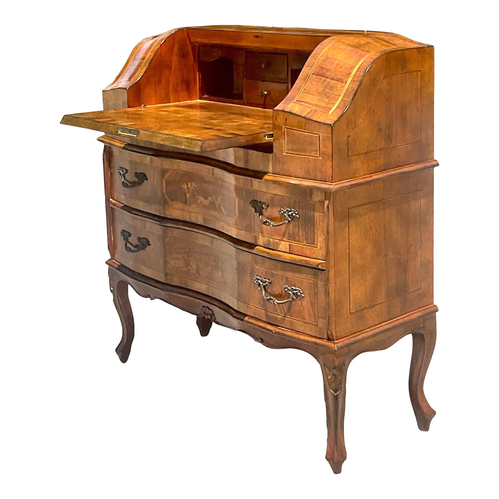 Vintage Italian Inlaid Animal Marquetry Writing Desk: Vintage Italian Inlaid Animal Marquetry Writing Desk This exquisite late 20th-century vintage Italian writing desk features stunning animal marquetry with meticulous craftsmanship. The chic design inc