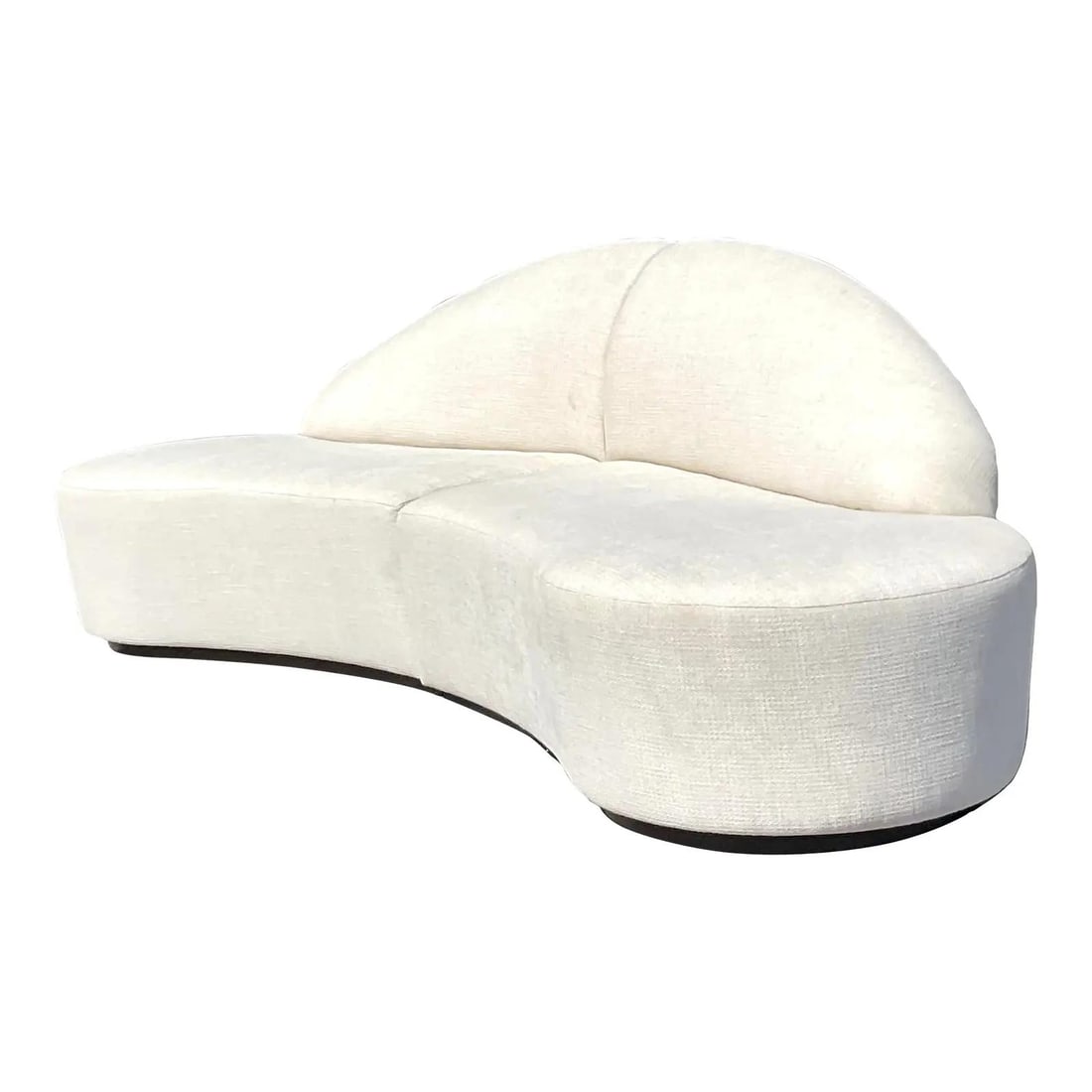 Custom Built Vintage Boucle Sofa White Biomorphic Design: Custom Built Vintage Boucle Sofa White Biomorphic Design Experience the perfect blend of luxury and modern design with this vintage contemporary custom-built biomorphic boucle sofa. This stunning piec