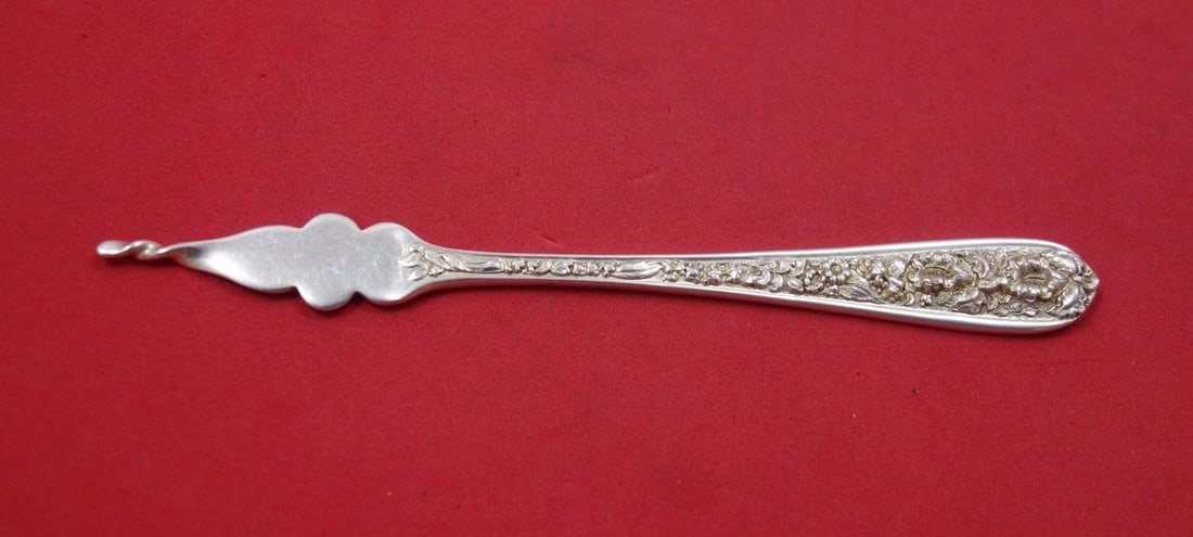 Stieff Corsage Sterling Silver Twisted Butter Pick 5 5/8": Stieff Corsage Sterling Silver Twisted Butter Pick 5 5/8" Introducing the Corsage Butter Pick by Stieff, a stunning serving piece crafted from sterling silver. This original butter pick, measuring 5 5