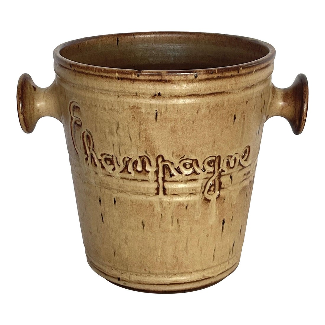 Vallauris French Glazed Terracotta Champagne Bottle Cooler from the 1950s (1 of 10)
