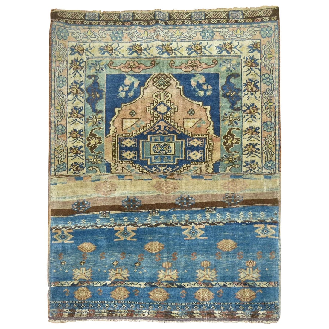 Vintage Turkish Sultanabad Sampler Rug 43 x 51 Wool Hand-Knotted (1 of 6)
