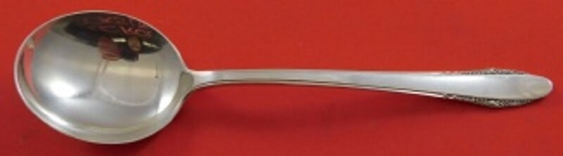 Lunt Festival Sterling Silver Cream Soup Spoon 6.25 inches: Lunt Festival Sterling Silver Cream Soup Spoon 6.25 inches This exquisite cream soup spoon from the Festival pattern by Lunt is crafted from high-quality sterling silver. Measuring 6 1/4 inches, this 