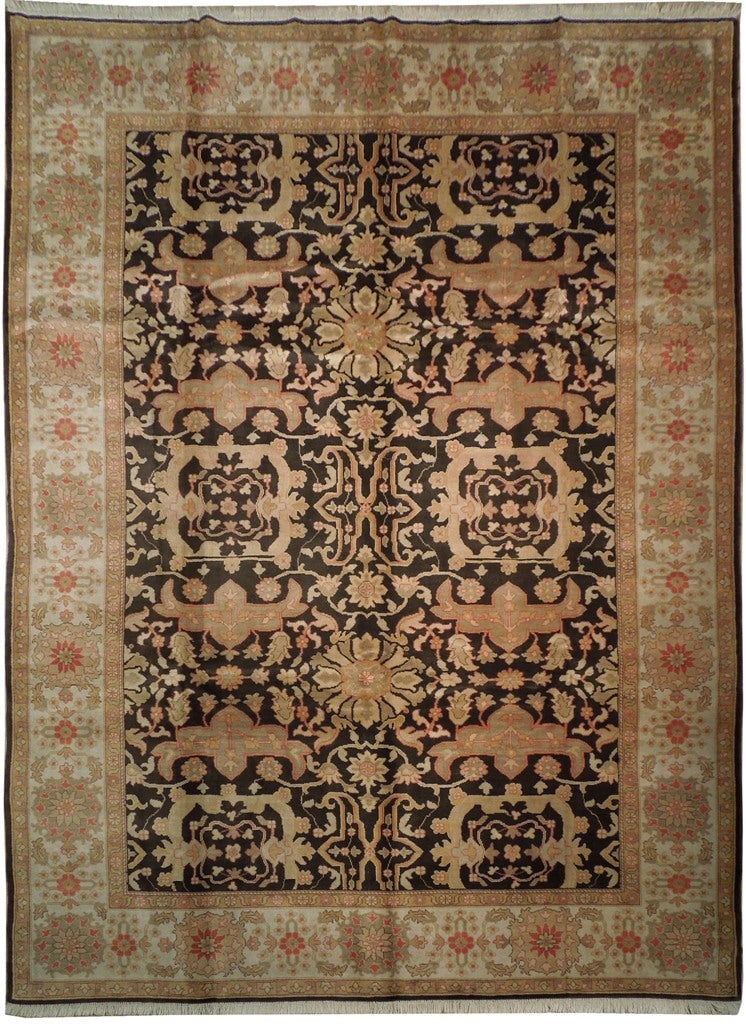 Handcrafted 8'10 x 11'8 Brown Chobi Peshawar Area Rug from Pakistan: Handcrafted 8'10 x 11'8 Brown Chobi Peshawar Area Rug from Pakistan Free continental US Shipping Enhance your living space with the exquisite 8.10 x 11.8 Brown Chobi Peshawar Rug, a beautiful fusion o