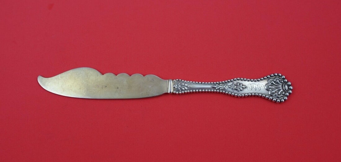 Dominick & Haff Charles II Sterling Silver Fish Knife 7 3/4" Gold Washed (1 of 2)