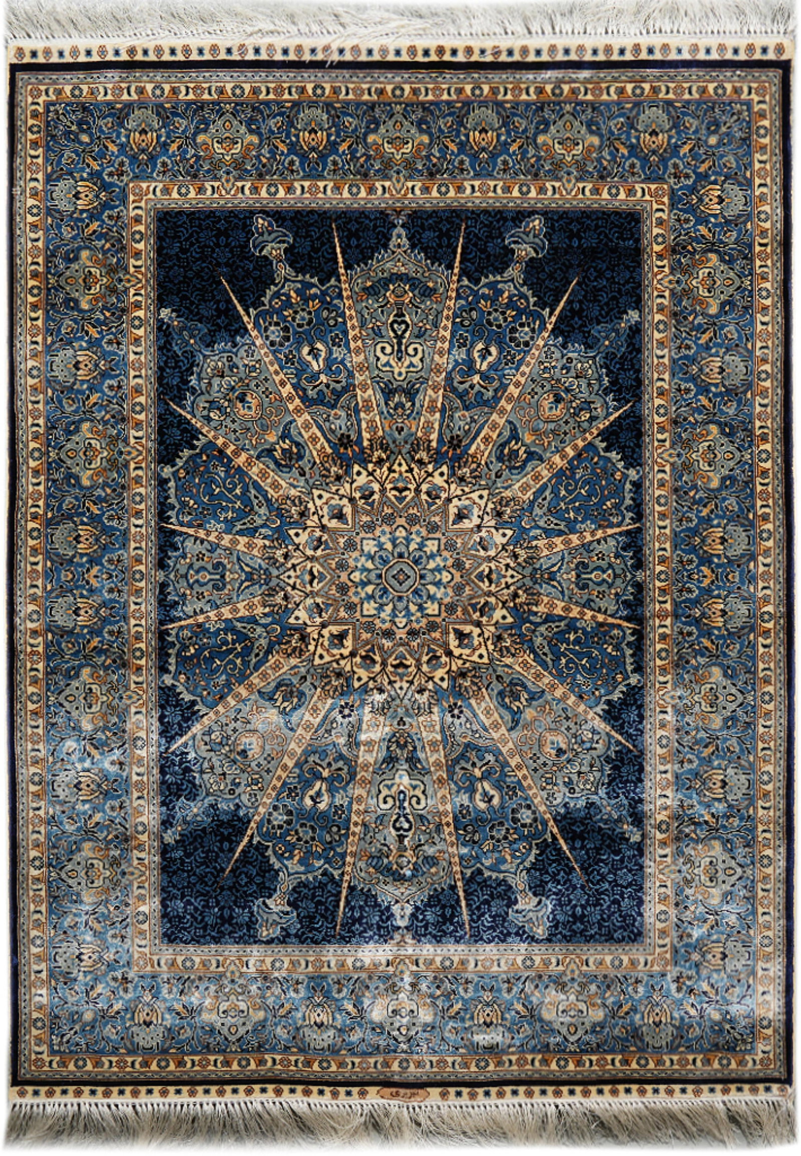 3 x 4 Handmade Exotic Traditional Bamboo Silk Rug: 3 x 4 Handmade Exotic Traditional Bamboo Silk Rug Free continental US Shipping This 3 x 4 Exotic Traditional Bamboo Silk Carpet Rug is a handcrafted decorative rug with a smooth, lustrous pile and int