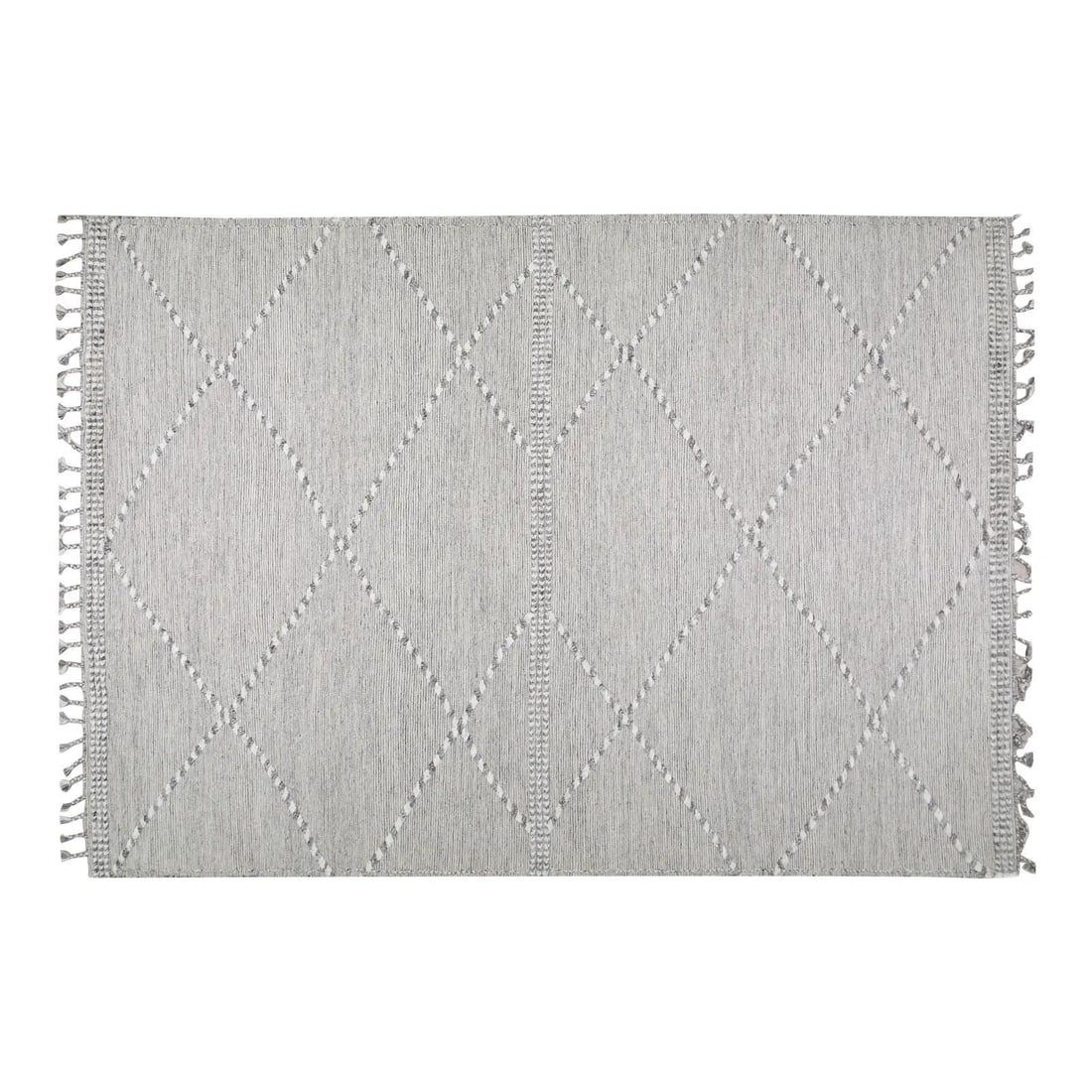 10' x 14' Wool Beni Ourain Moroccan Rug Contemporary Hand Knotted Soft Gray (1 of 7)