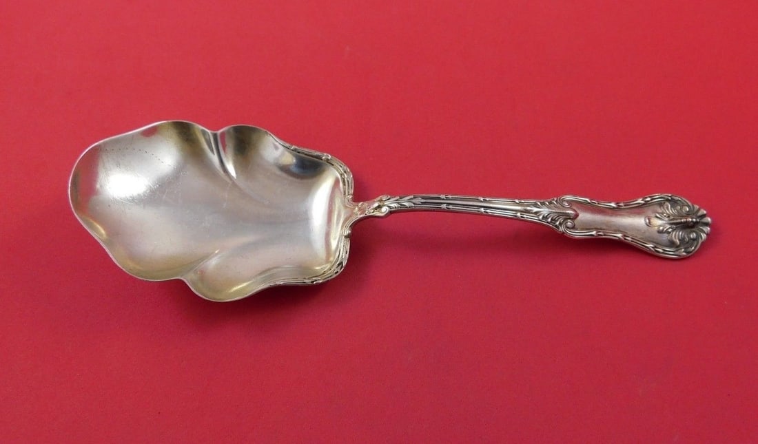 Mount Vernon Howard Josephine Sterling Preserve Spoon 7 1/2": Mount Vernon Howard Josephine Sterling Preserve Spoon 7 1/2" Sterling silver preserve spoon in the Josephine pattern by Mount Vernon / Howard. This United States-made piece dates to the 1850-1899 peri