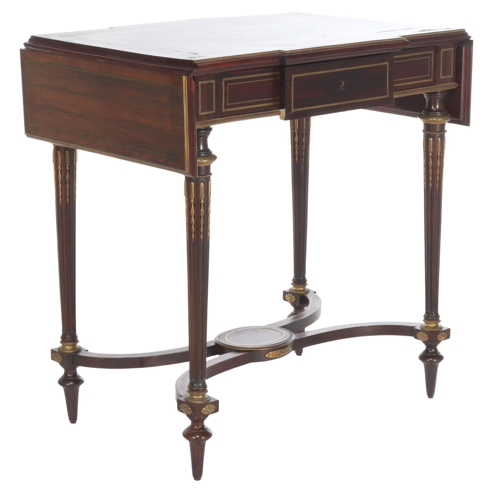 19th Century Louis XVI Rosewood Drop-Leaf Desk Attributed to Francois Linke (1 of 18)