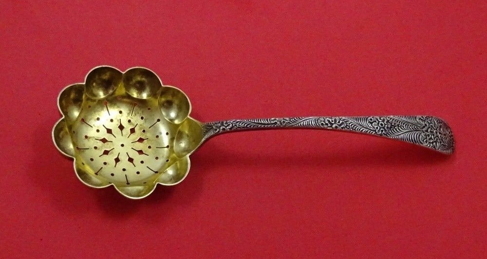Tiffany Co Antique Engraved Sterling Silver Sugar Sifter Gold Washed 7" (1 of 1)